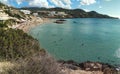 Cala salada in ibiza. pitiusa island of the balearic islands. cloudy day