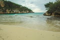 Cala Santanyi - beautiful empty beach during low season in Santanyi, Mallorca, Spain