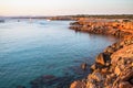 Cala Saona beach on sunset, Formentera, Spain Royalty Free Stock Photo
