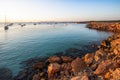 Cala Saona beach on sunset, Formentera, Spain Royalty Free Stock Photo