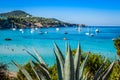 Cala Tarida in Ibiza beach San Jose at Balearic Islands Royalty Free Stock Photo
