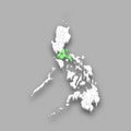 Calabarzon region location within Philippines map Royalty Free Stock Photo