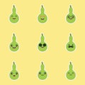 Calabash or Lagenaria siceraria , also known as bottle gourd cartoon character flat design illustration. cute and kawaii calabash