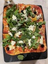 Rectangular Calabrese Pizza - Italian Cuisine Royalty Free Stock Photo