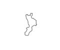 Calabria outline map Italy region