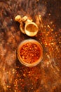 Calabrian Chilli Pepper flakes or Little Devil Royalty Free Stock Photo