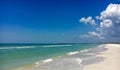 White sand beach with blue green waves in Caladesi island Royalty Free Stock Photo
