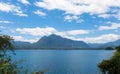 The Calafquen Lake, which straddles the border between the La Araucania Region and Los Rios Region. Patagonia Chile Royalty Free Stock Photo