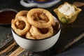 Calamares a la romana, fried battered squid rings