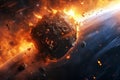 Calamitous Asteroid earth collision. Generate Ai