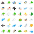 Calamity icons set, isometric style