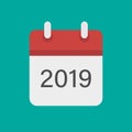 Calandar 2019 year on a green background vector illuatrstion Royalty Free Stock Photo