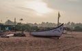 Calangute beach and fishing boats. Goa. India.