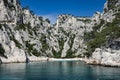 Calanque d`En-vau near Cassis, boat excursion to Calanques national park in Provence, France Royalty Free Stock Photo