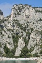 Calanque d`En-vau near Cassis, boat excursion to Calanques national park in Provence, France Royalty Free Stock Photo