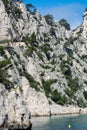 Calanque d`En-vau near Cassis, boat excursion to Calanques national park in Provence, France Royalty Free Stock Photo