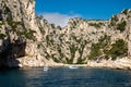 Calanque d`En-vau near Cassis, boat excursion to Calanques national park in Provence, France Royalty Free Stock Photo