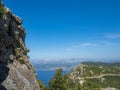 Calanques, France - May 18th 2022: View from Cap Canaille over the route de cretes towards cassis