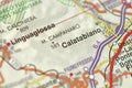 Calatabiano. Map. The islands of Sicily, Italy Royalty Free Stock Photo