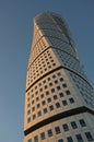 Calatravas Turning Torso in sunset, Malmoe, Sweden Royalty Free Stock Photo