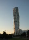 Calatravas Turning Torso in sunset, Malmoe, Sweden Royalty Free Stock Photo