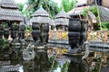 Giant stone buddha decorates an Asian aquatic jungle theme park