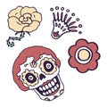 Calavera skull on white isolated backdrop Royalty Free Stock Photo