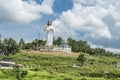 Calbiga, Samar, Philippines. Divine Mercy statue of Jesus Christ, a large and prominent landmark on a small hill near