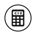 Calc, calculation, calculator icon. Black vector design