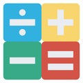 Calc, calculation Color Vector icon which can be easily modified or edited