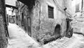 Calcata Alleway black and white