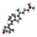 Calcifediol (calcidiol, 25-hydroxyvitamin D) molecule. Blood marker of vitamin D status. 3D rendering. Atoms are represented as