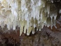calcite crystals inside a cave Royalty Free Stock Photo