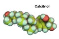Calcitriol molecule, active form of vitamin D3 Royalty Free Stock Photo