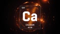 Calcium as Element 20 of the Periodic Table 3D illustration on orange background Royalty Free Stock Photo