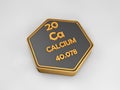Calcium - Ca - chemical element periodic table hexagonal shape Royalty Free Stock Photo