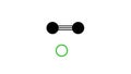 calcium carbide molecule, structural chemical formula, ball-and-stick model, isolated image calcium acetylide