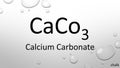 Calcium carbonate formula on waterdrop background