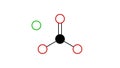 calcium carbonate molecule, structural chemical formula, ball-and-stick model, isolated image calcite