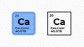 Calcium, chemical element of the periodic table vector Royalty Free Stock Photo