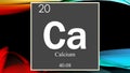 Calcium chemical element symbol on dark colored abstract background Royalty Free Stock Photo