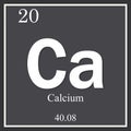 Calcium chemical element, dark square symbol
