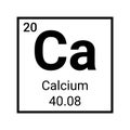 Calcium chemical element table icon. Periodic symbol Calcium vector icon