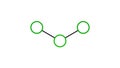 calcium chloride molecule, structural chemical formula, ball-and-stick model, isolated image chlorides