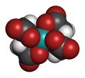 Calcium edetate (calcium EDTA) drug molecule. Medically used in chelation therapy to treat metal poisoning (mercury, lead). Atoms