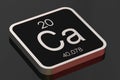 Calcium element from periodic table on black square block Royalty Free Stock Photo