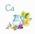 Calcium in food. Natural organic foods