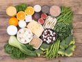 Calcium food sources, top view Royalty Free Stock Photo