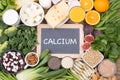 Calcium food sources, top view