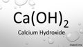 Calcium hydroxide chemical formula on waterdrop background